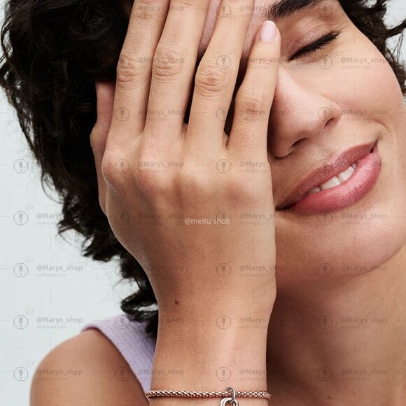 Pandora Two-tone Twistable Heart Padlock Double Dangle Charm - Picture 5 of 6